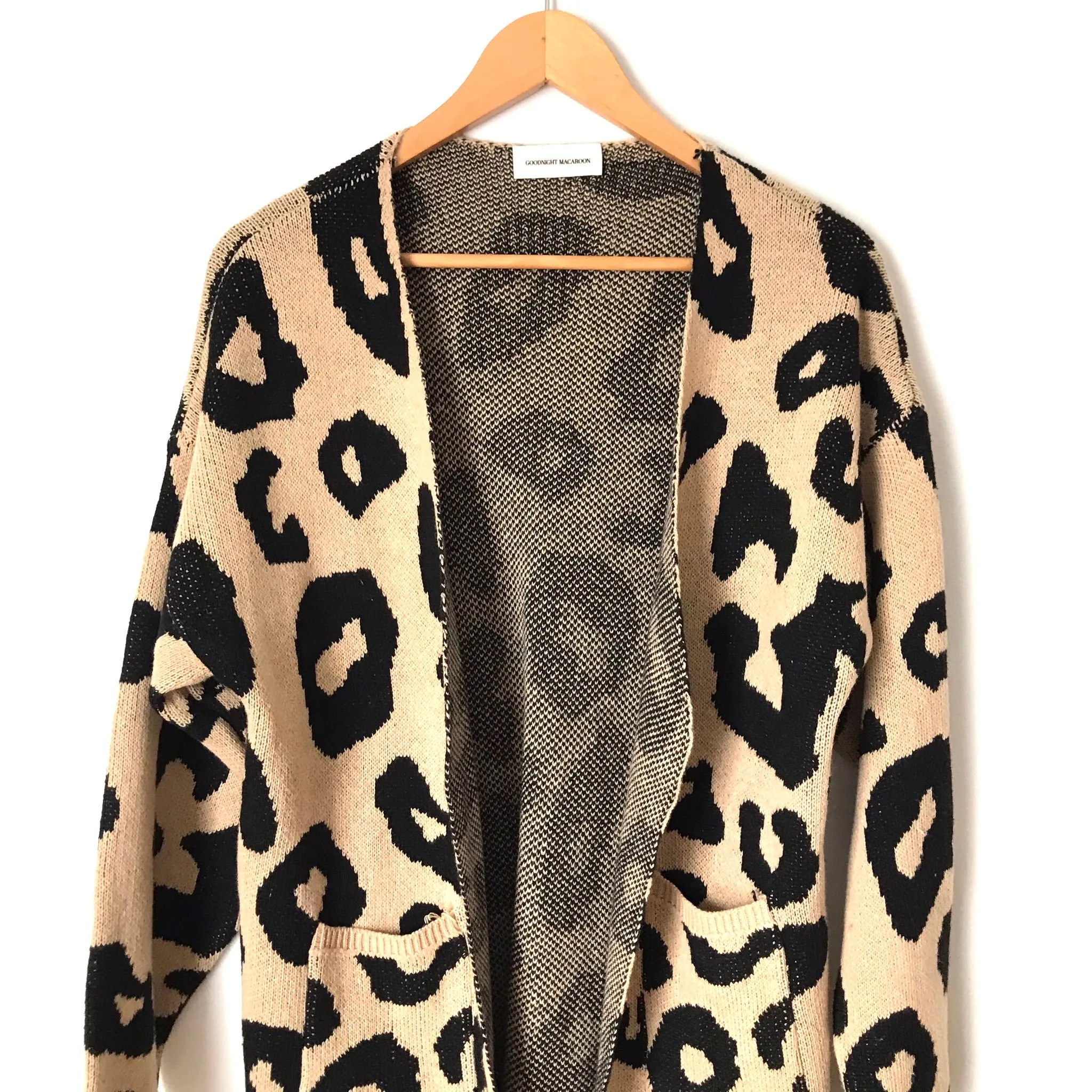 Goodnight Macaroon Tan Leopard Print Cardigan- Size ~S