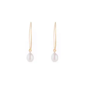 Greta Cultured Pearl Earring, Gold Vermeil