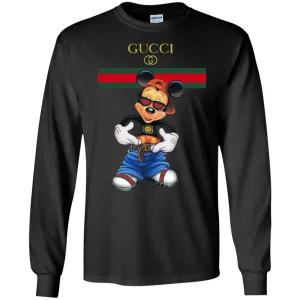 Gucci Logo Mickey Gift Trending T-shirt Men Long Sleeve Shirt