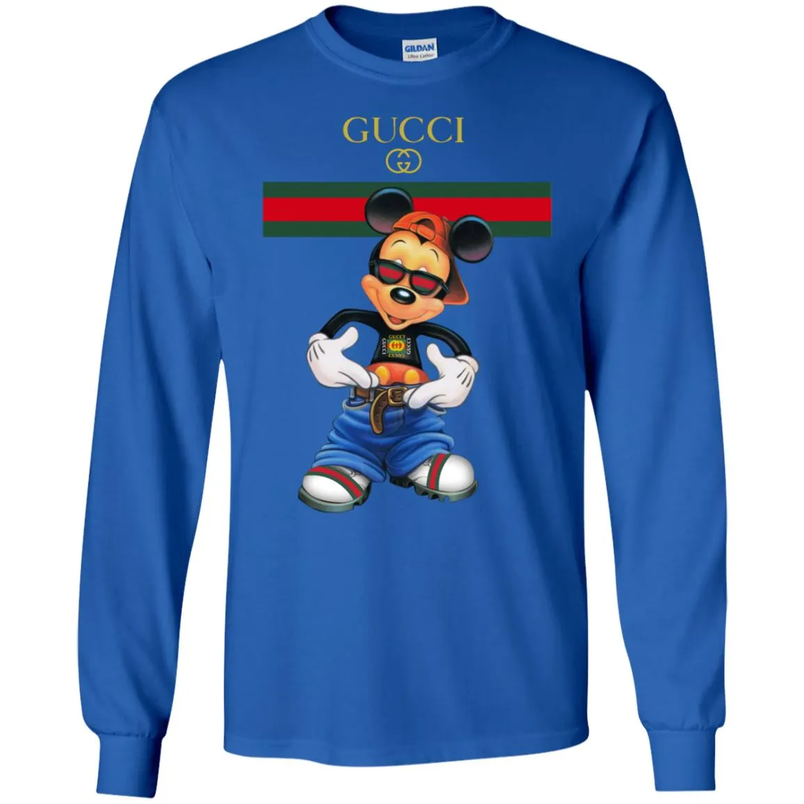 Gucci Logo Mickey Gift Trending T-shirt Men Long Sleeve Shirt