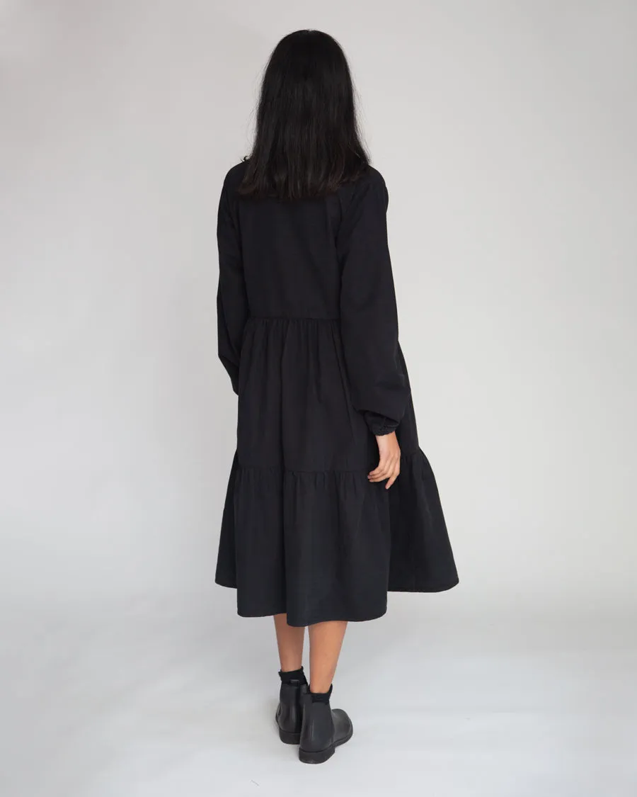 Gwen Organic Cotton & Tencel Dress In Black