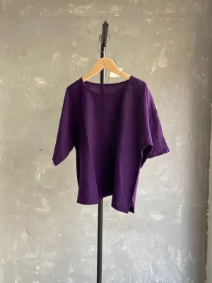 Hand Dyed Short Top in Dark Purple