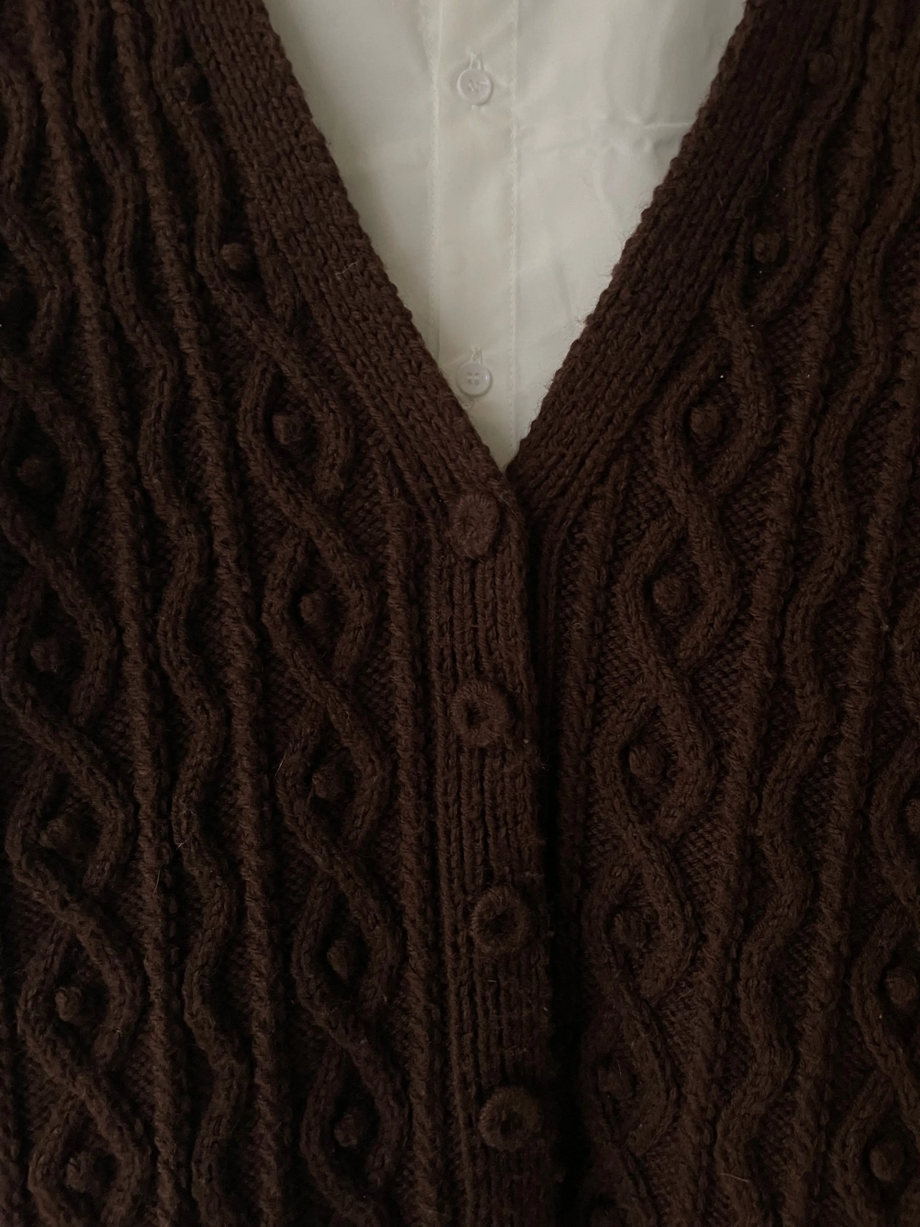 Handknit Worsted Wool Cardigan