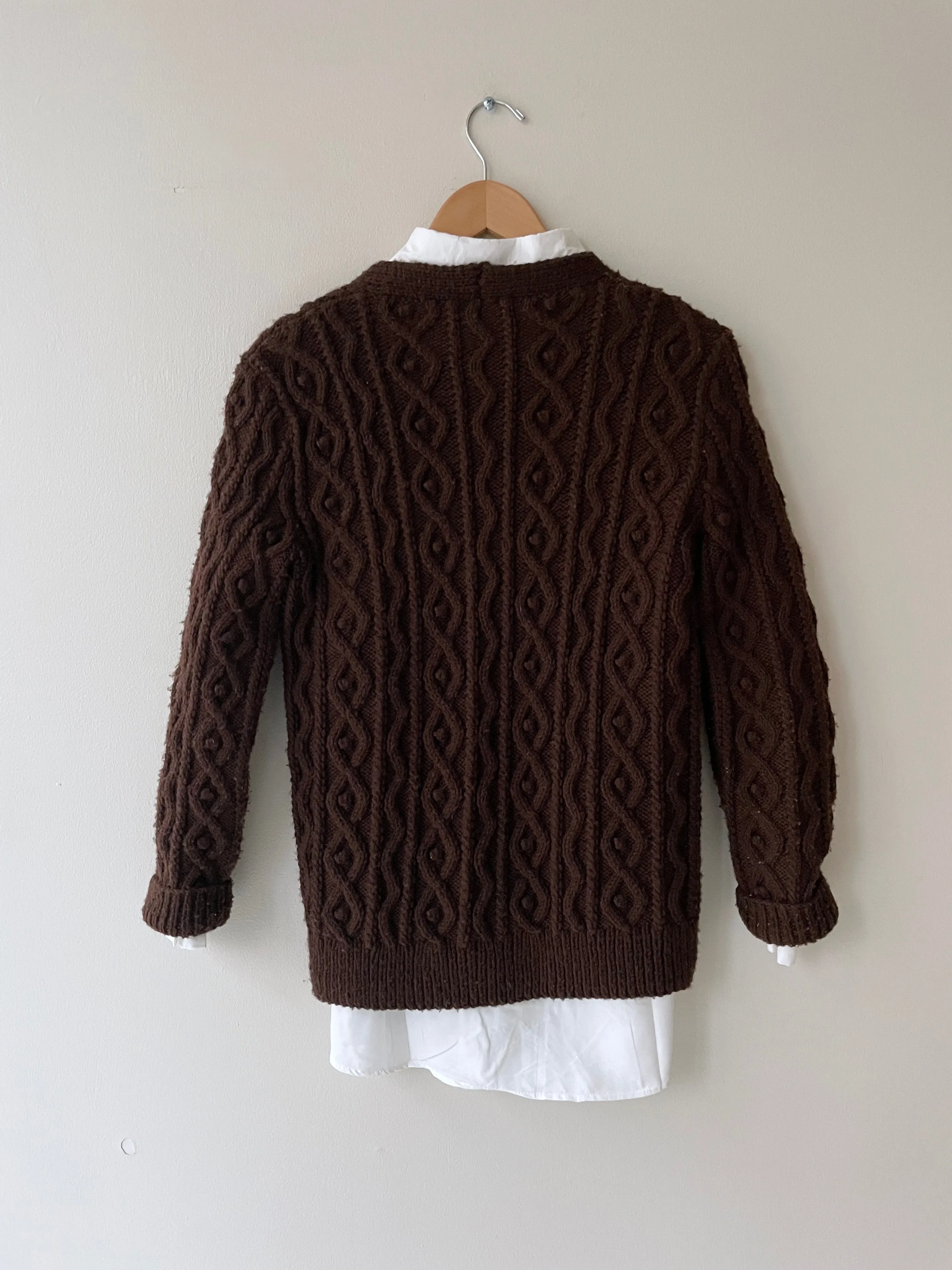 Handknit Worsted Wool Cardigan