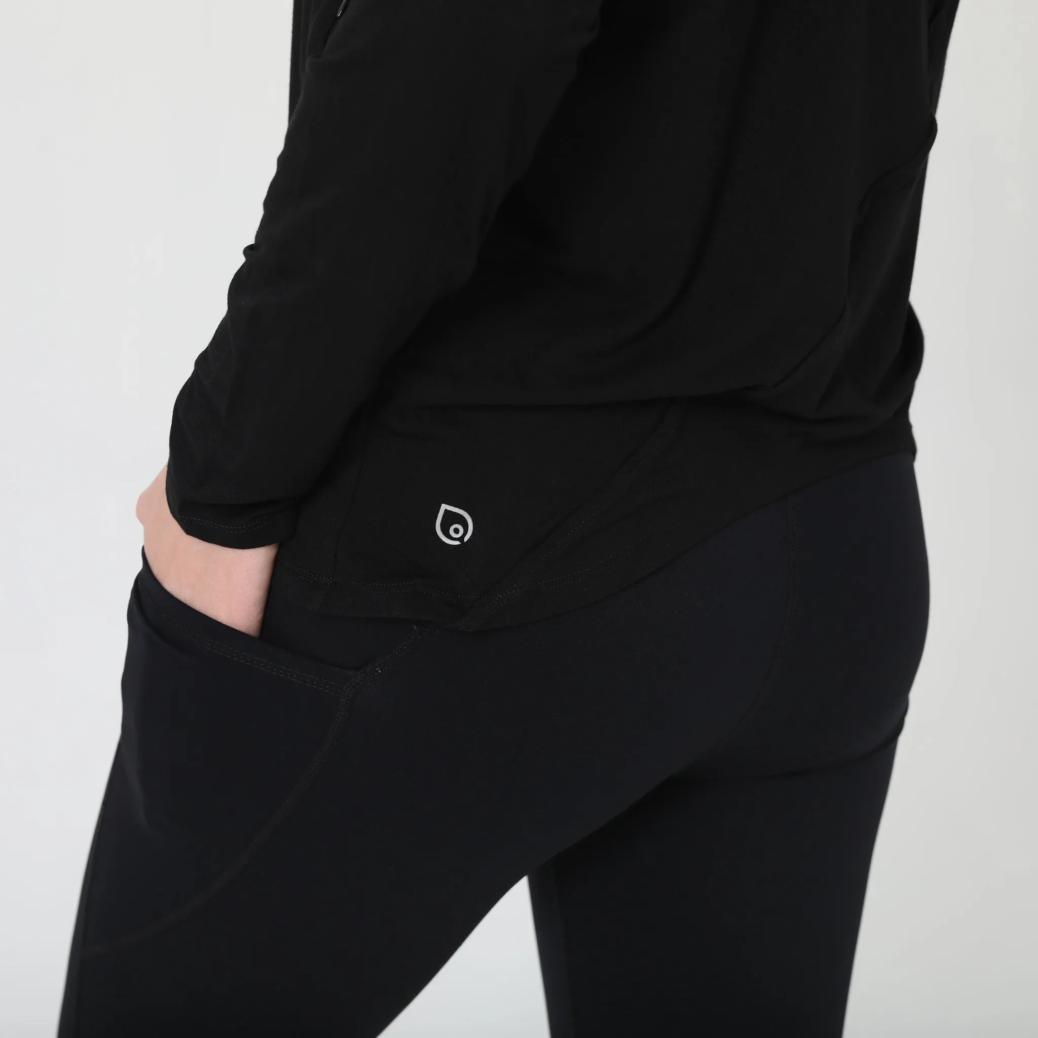 Hazel Open Back Long Sleeve Nursing Top (Noir)