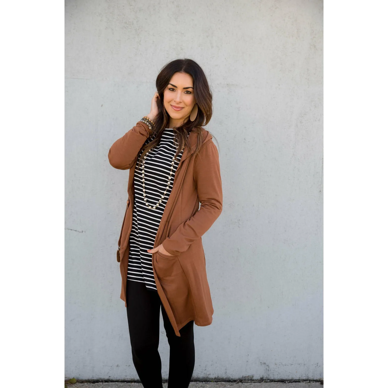 Hooded Tunic Cardigan