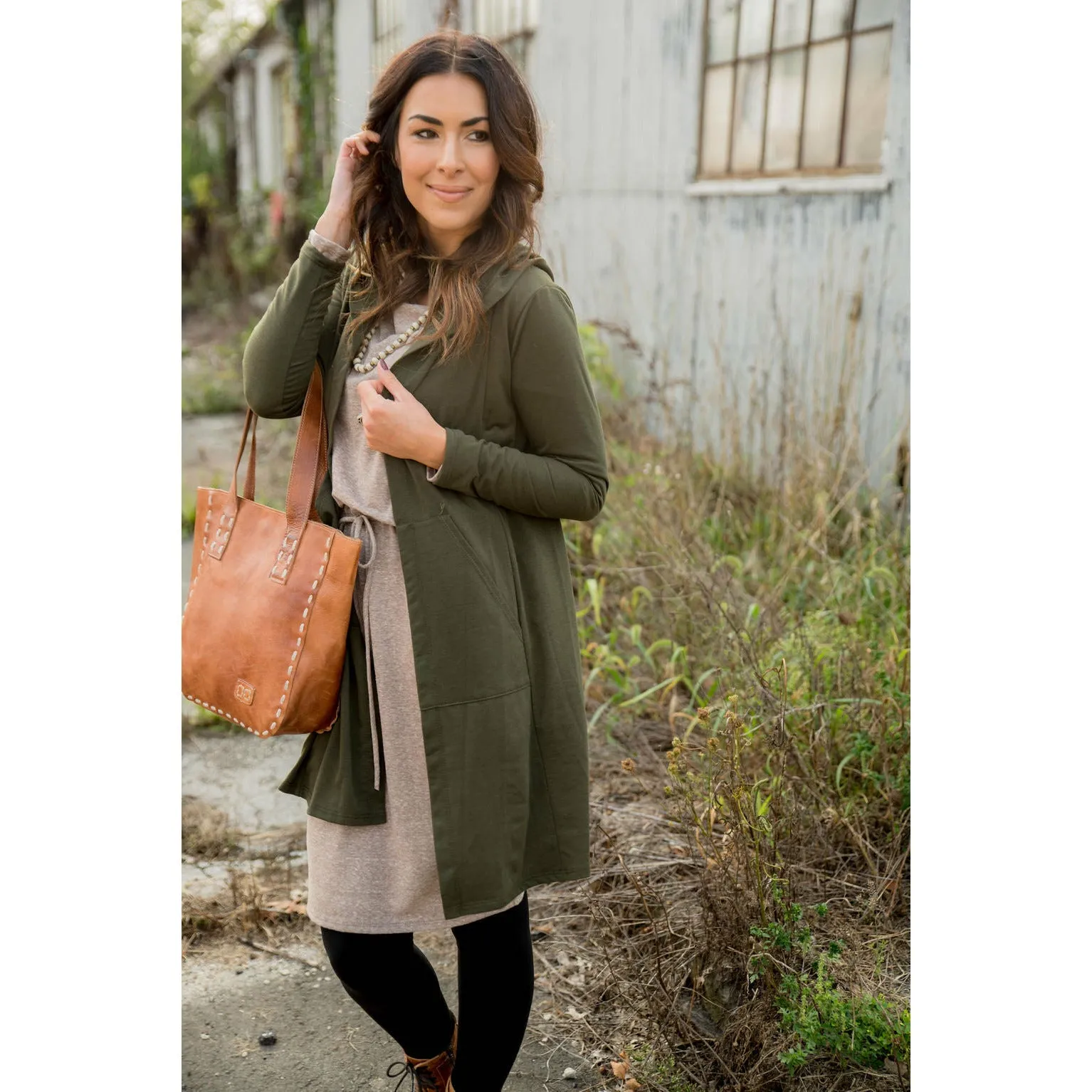 Hooded Tunic Cardigan