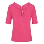 Hot Pink Zip Neck Bardot Top