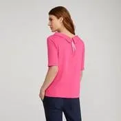 Hot Pink Zip Neck Bardot Top