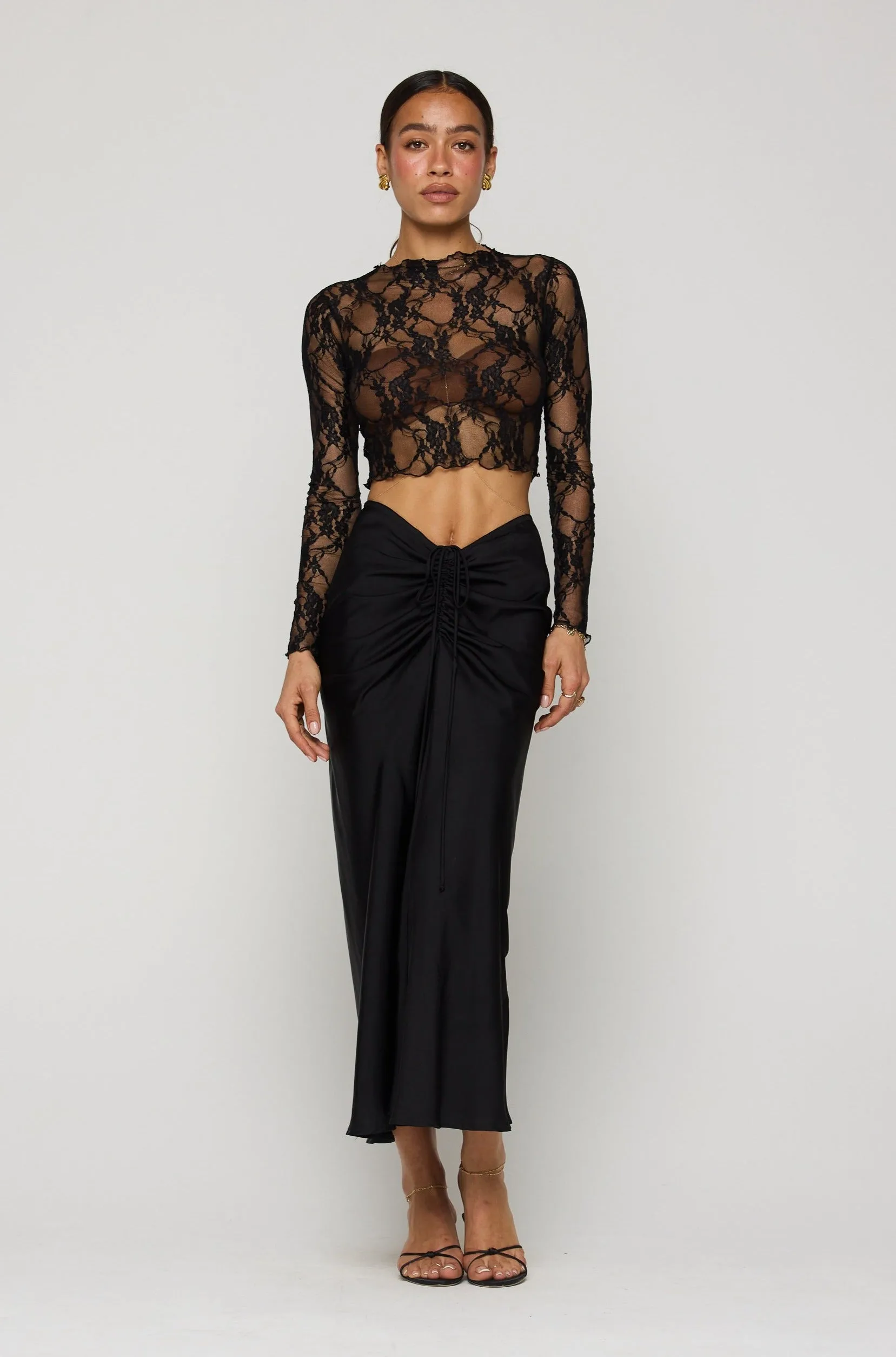 Ida Lace Top in Black