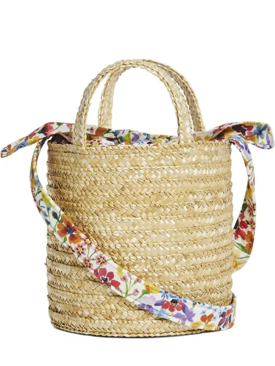 Il Gufo   Liberty &amp; raffia basket bag 