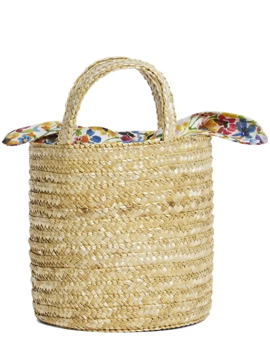 Il Gufo   Liberty &amp; raffia basket bag 