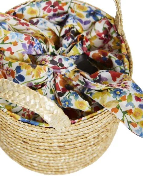 Il Gufo   Liberty &amp; raffia basket bag 