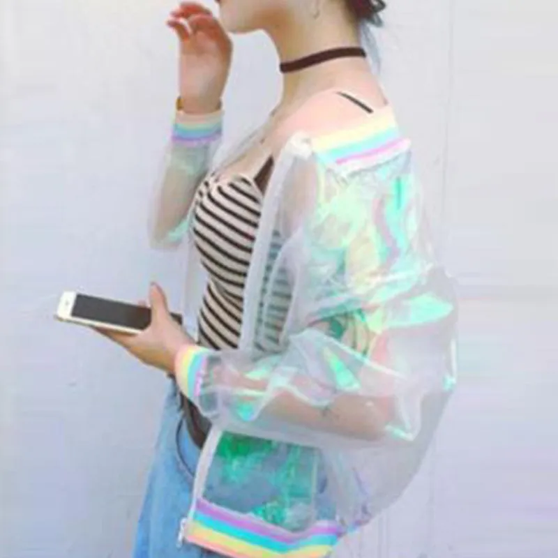 Iridescent Organza Jacket With Rainbow Cuffs