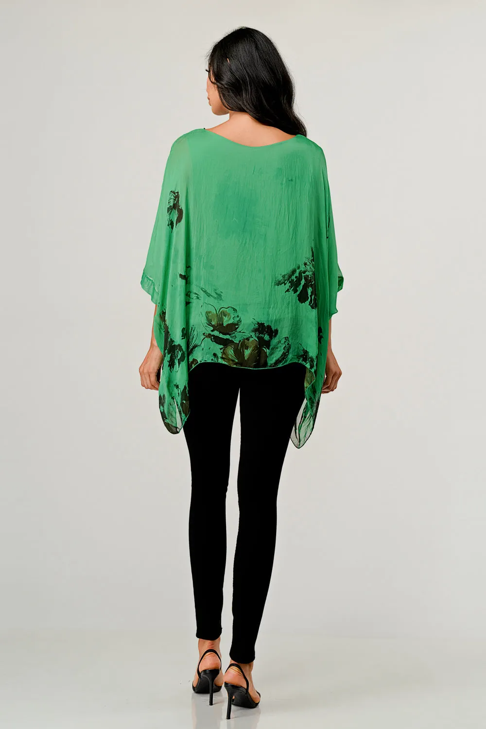 Italian Floral Raw Moda Silk Top