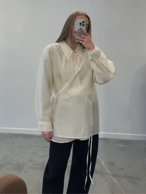 Ivory Organza Side Button Blouse