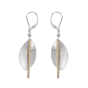 J & I Bright And Textured Leaves And Sticks Earrings