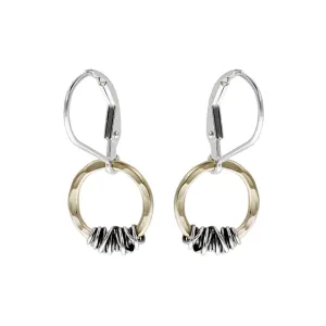 J & I Sterling Wrapped Gold Hoops