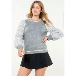 Jane Tweed Sleeve Knit THML Sweater