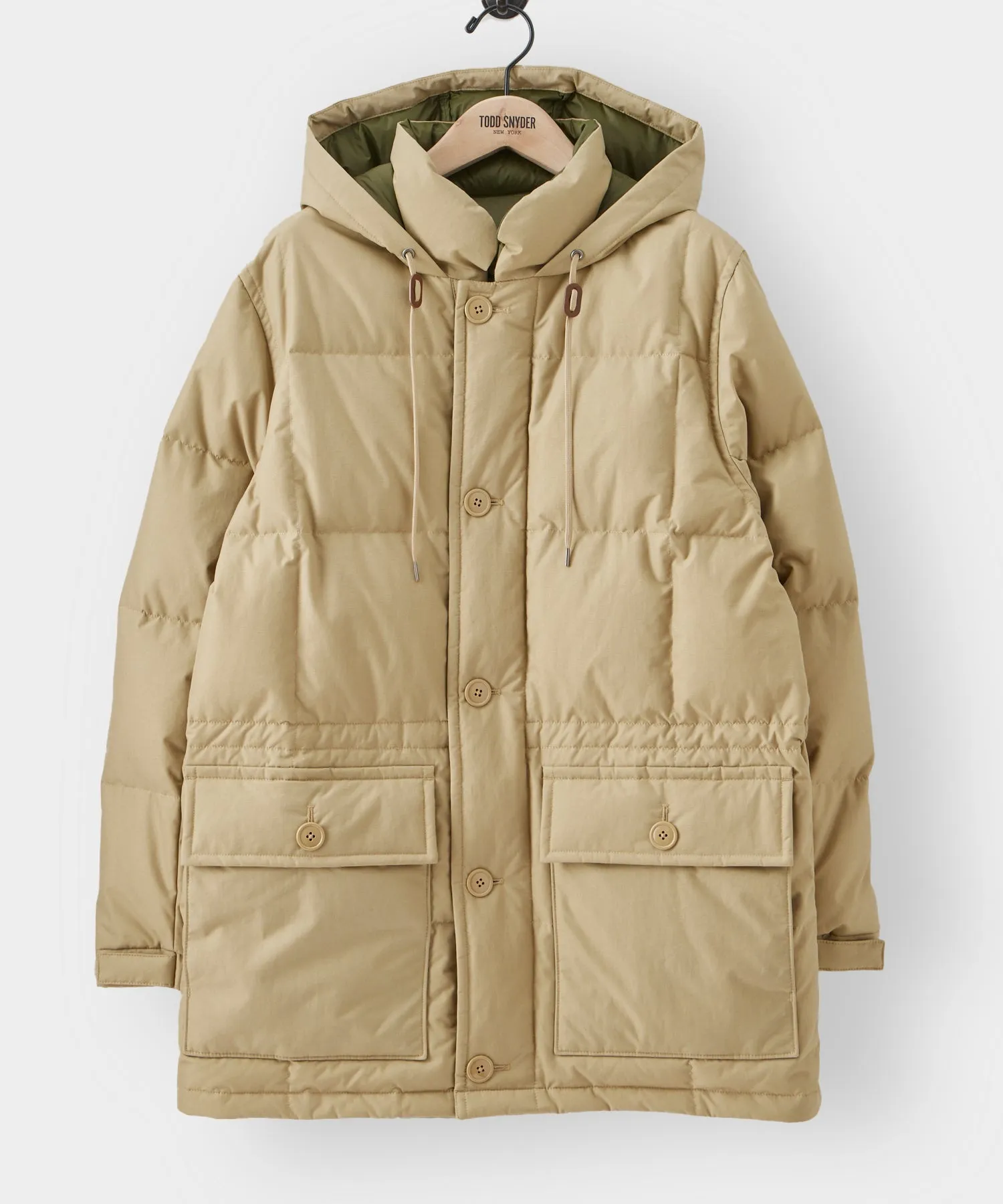 Japanese Mid Down Parka in Khaki