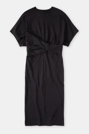 JERSEY WRAP DRESS | BLACK