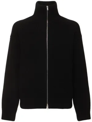 Jil Sander   Shetland cashmere &amp; wool zip cardigan 