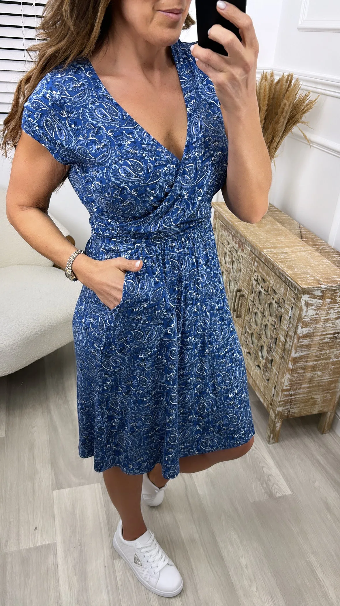 Kadira Blue Wrap Mini Dress