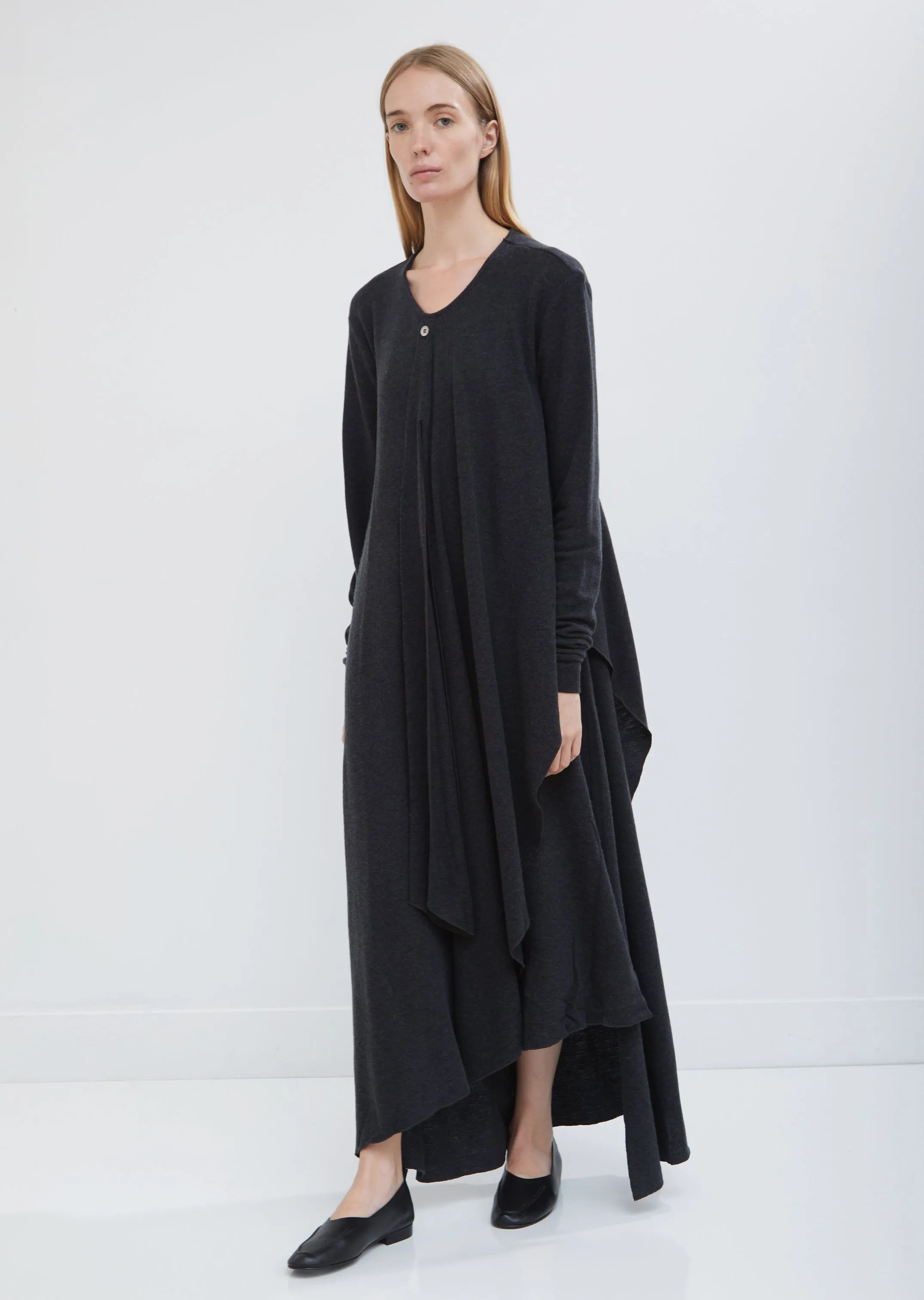 Knotted Wool Wrap Dress