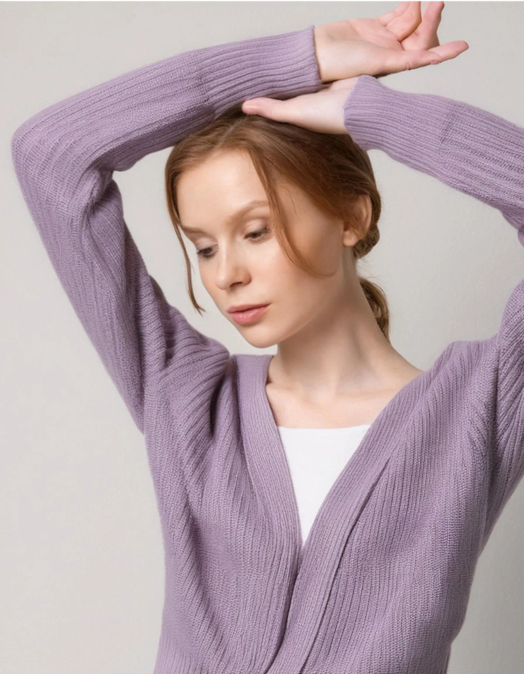 Lilac Fuzzy Cardigan