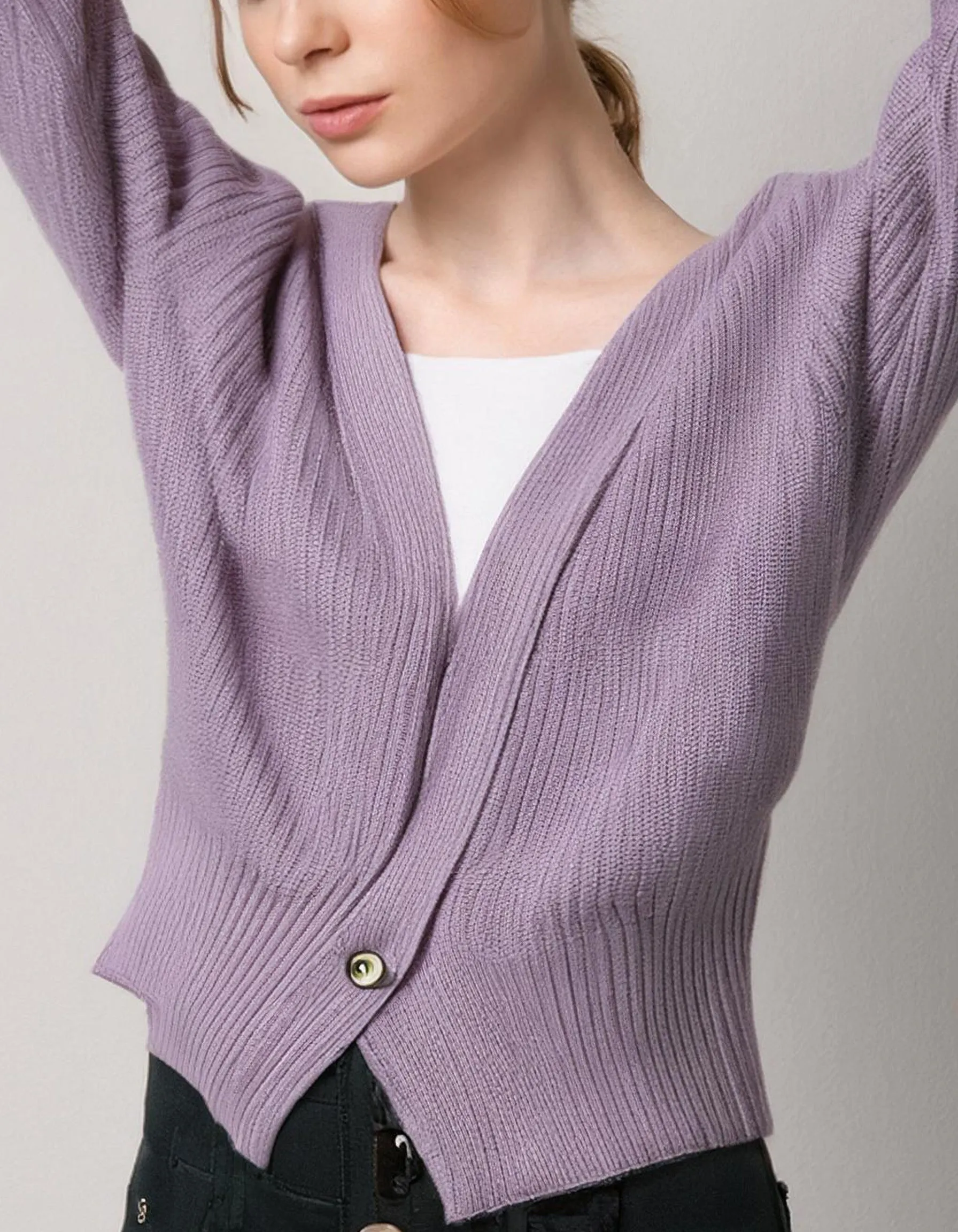 Lilac Fuzzy Cardigan