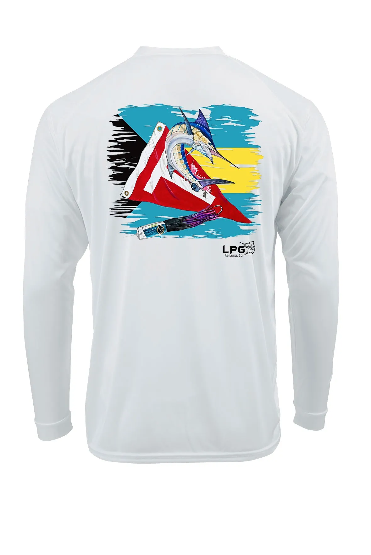 Lobo Lures Tag & Release Flag Edition Long Sleeve Performance UPF 50  T-Shirt