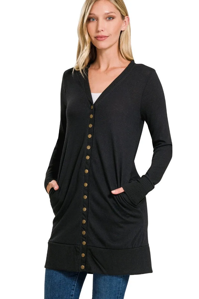 Long Snap Cardigan