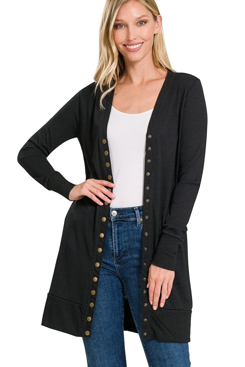 Long Snap Cardigan