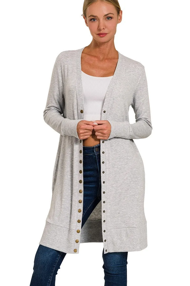 Long Snap Cardigan