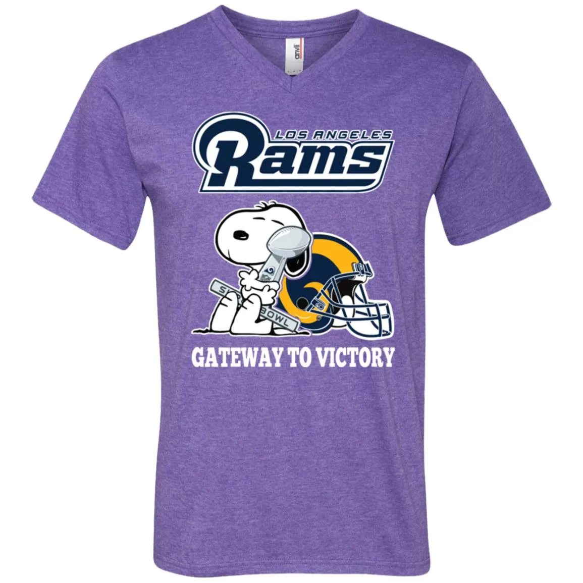 Los Angeles Rams Gateway To Victory Super Bowl 2019 Snoopy Football Nfl Men V-Neck T-Shirt