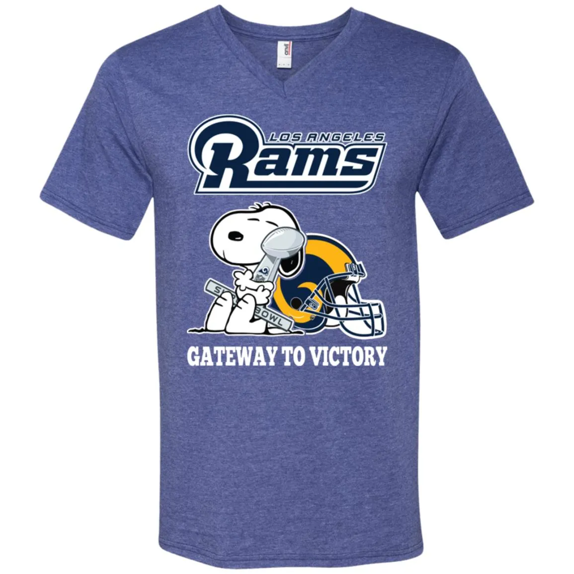 Los Angeles Rams Gateway To Victory Super Bowl 2019 Snoopy Football Nfl Men V-Neck T-Shirt