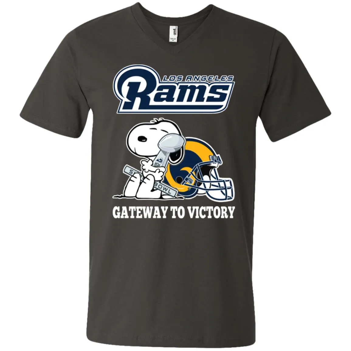 Los Angeles Rams Gateway To Victory Super Bowl 2019 Snoopy Football Nfl Men V-Neck T-Shirt