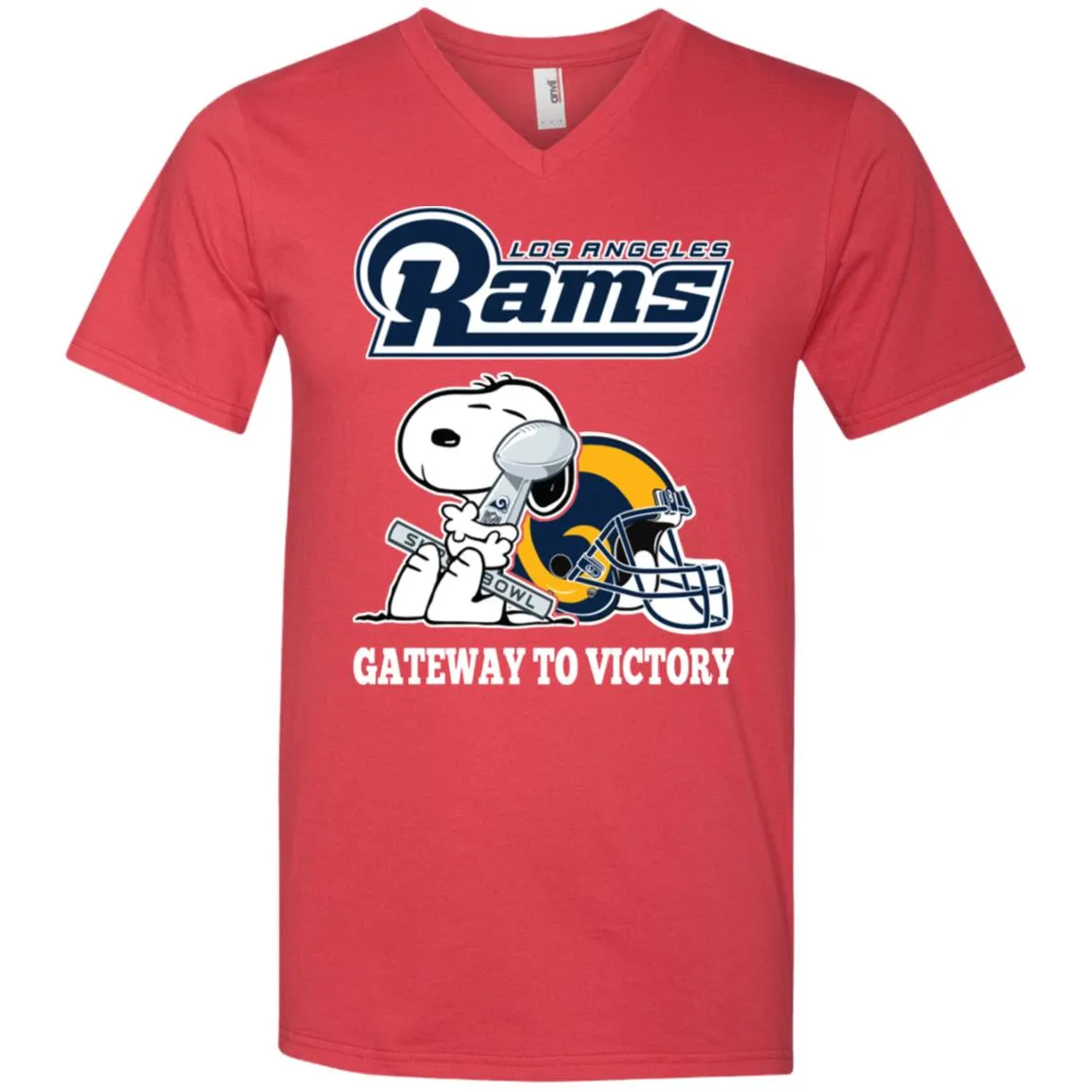 Los Angeles Rams Gateway To Victory Super Bowl 2019 Snoopy Football Nfl Men V-Neck T-Shirt