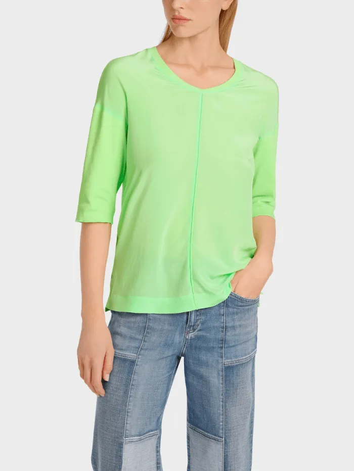 Marc Cain Additions Casual Blouse Shirt In Apple Green WA 55.01 J29 COL 531