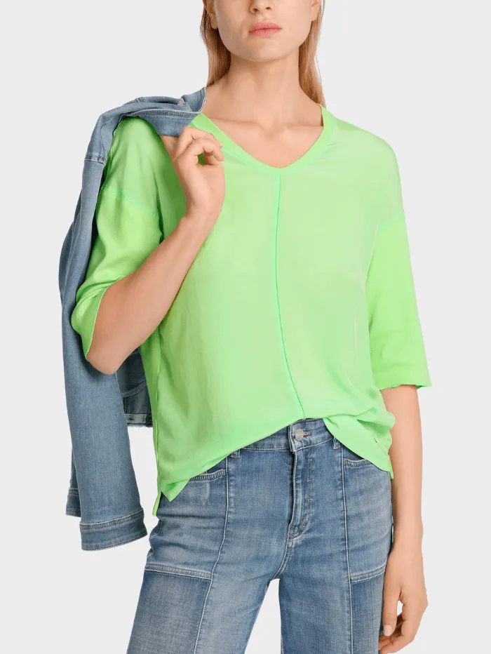 Marc Cain Additions Casual Blouse Shirt In Apple Green WA 55.01 J29 COL 531