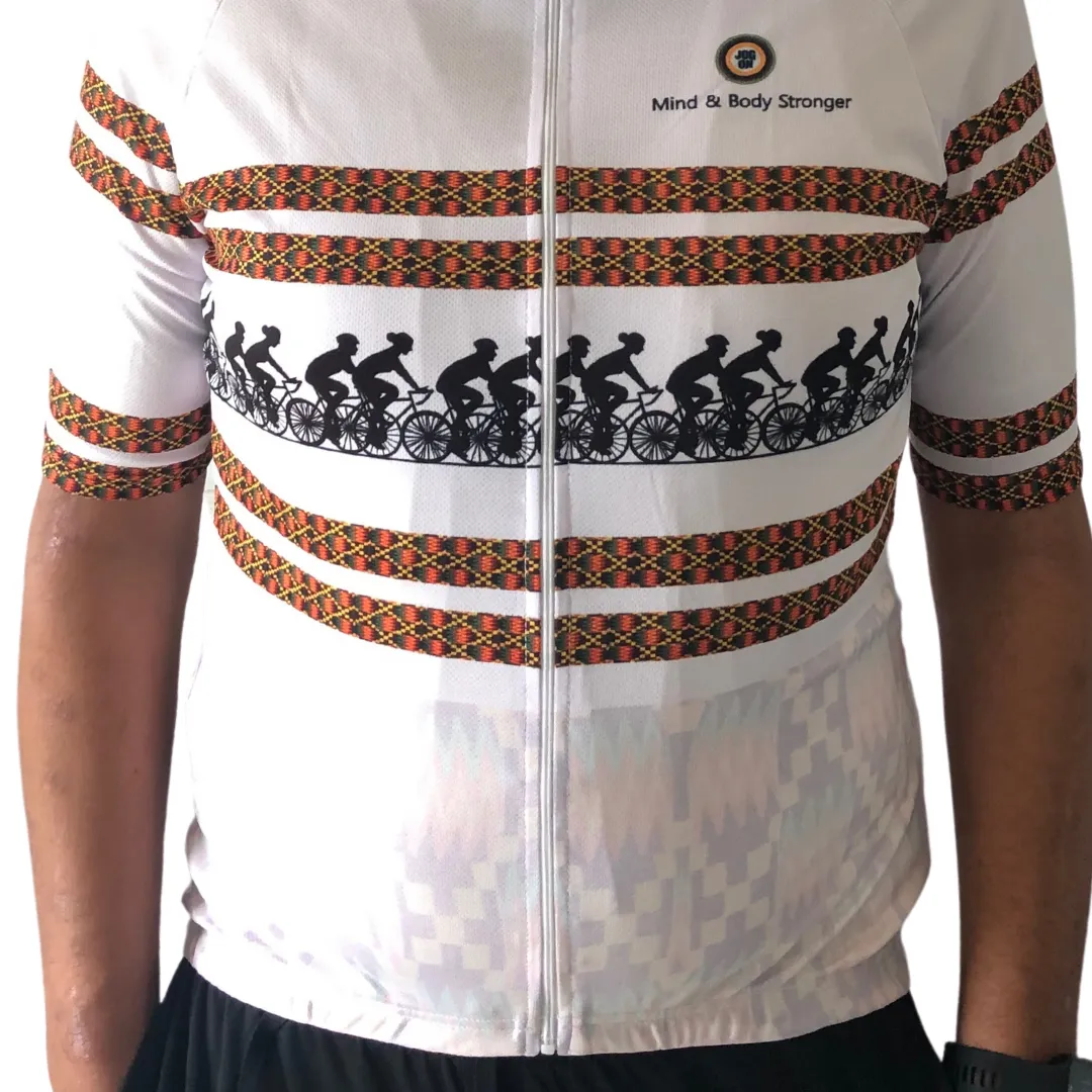 Mens AfroBeat Cycling Jersey: Half Sleeve 100% profits to The Gambia Minibus