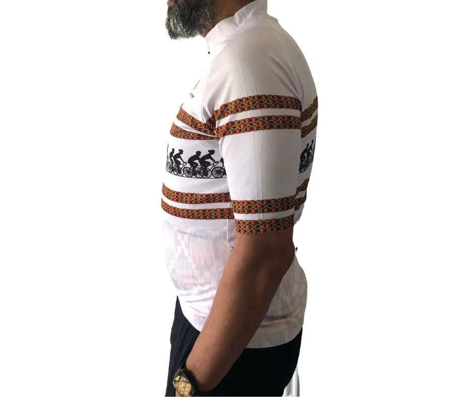 Mens AfroBeat Cycling Jersey: Half Sleeve 100% profits to The Gambia Minibus