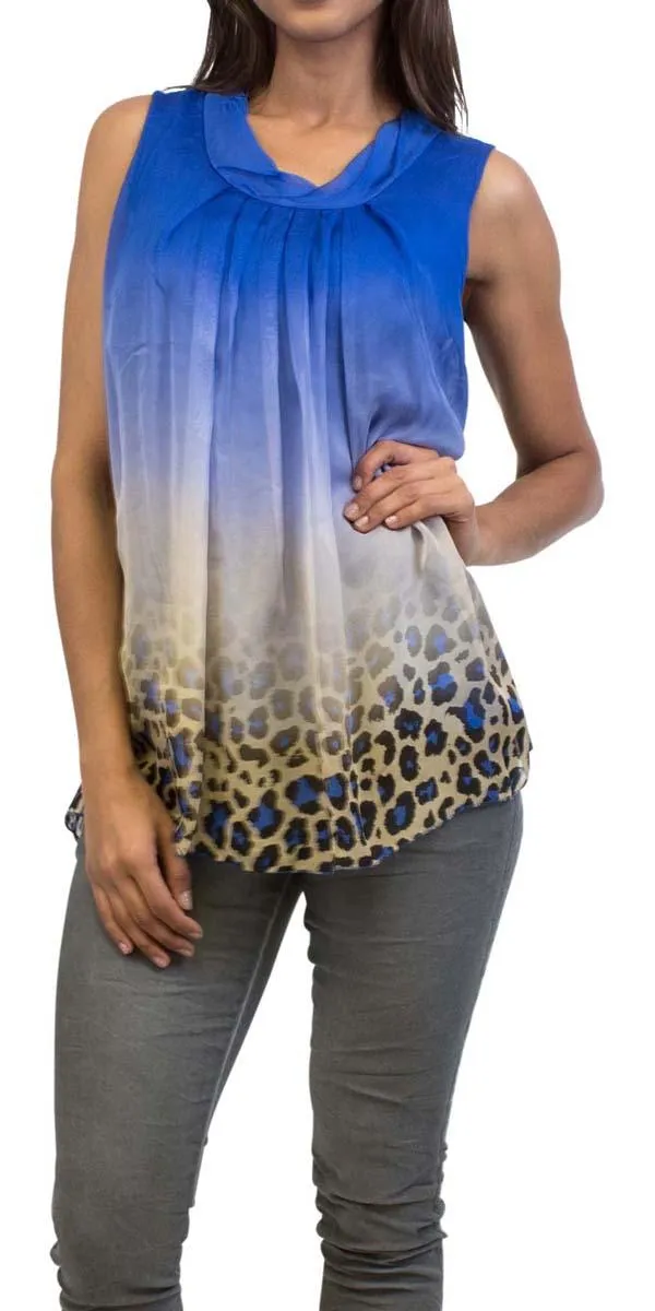 MICAELA LEOPARD SILK TOP