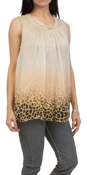 MICAELA LEOPARD SILK TOP