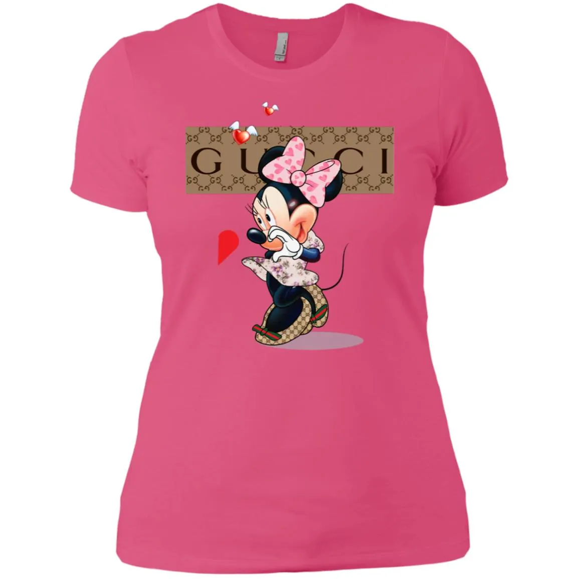 Minnie Mouse Love Couple T-shirt Valentine's Day T-shirt Women Cotton T-Shirt