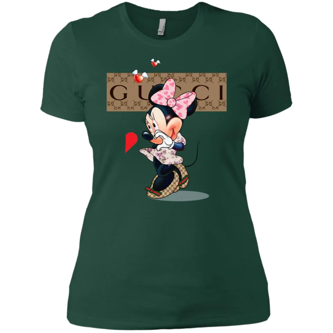 Minnie Mouse Love Couple T-shirt Valentine's Day T-shirt Women Cotton T-Shirt