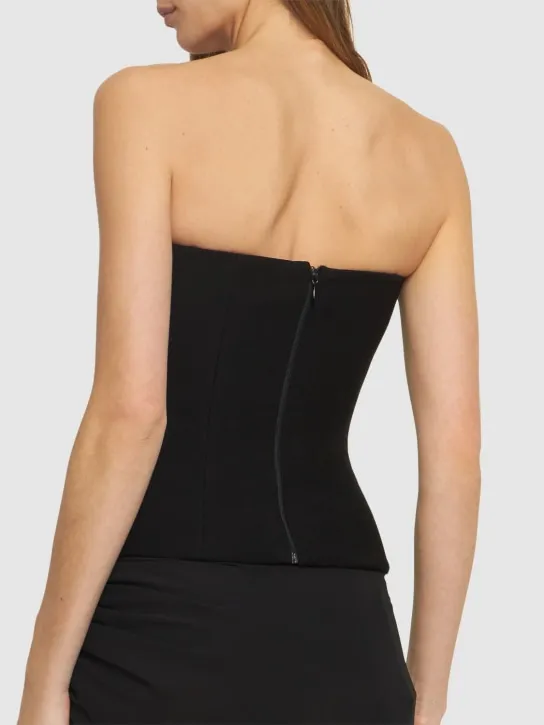 Mônot   Strapless crepe bustier top 