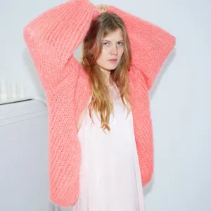 Mohair Oversized V-neck Cardigan