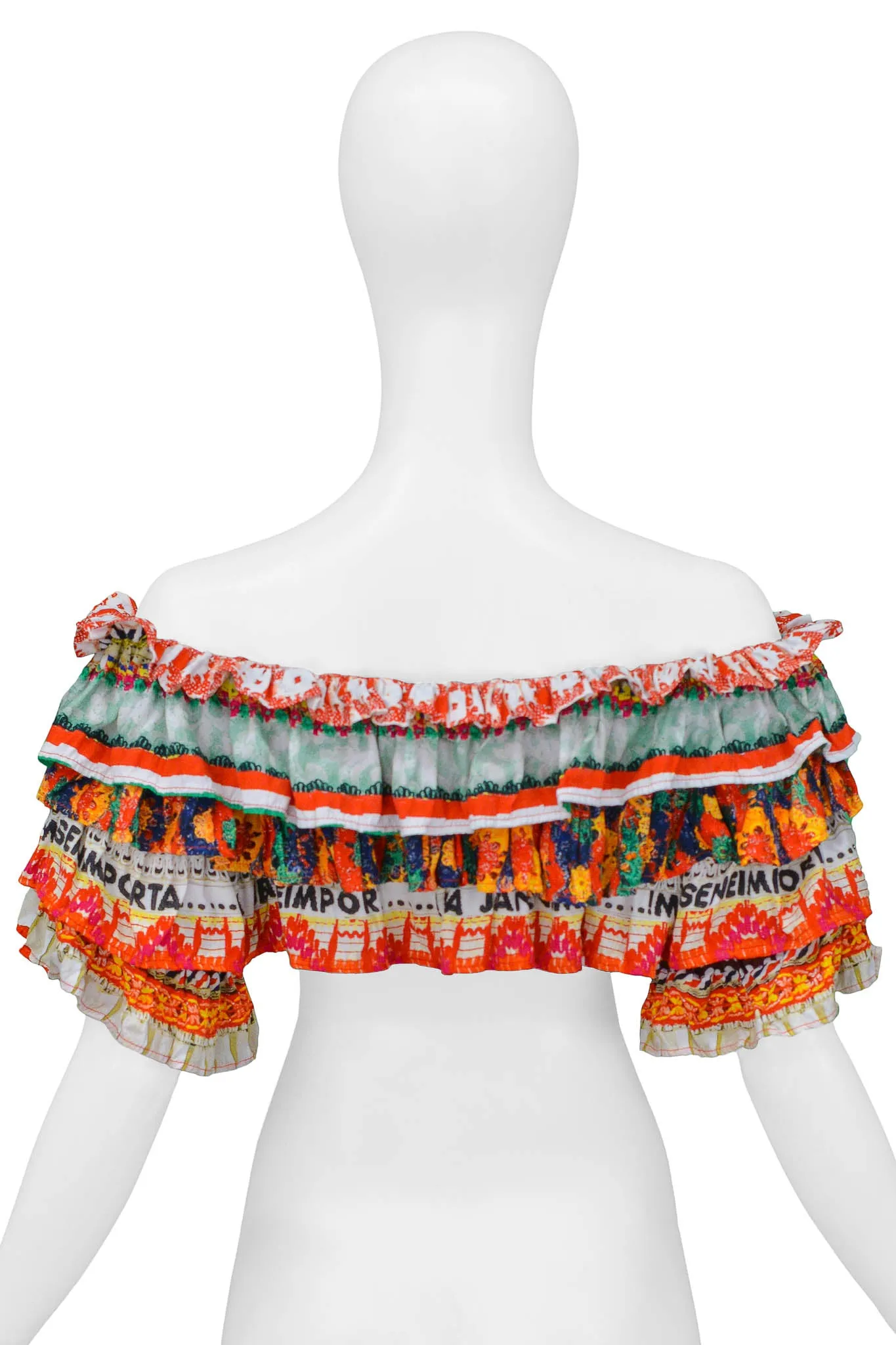 MOSCHINO RUFFLE CROP TOP