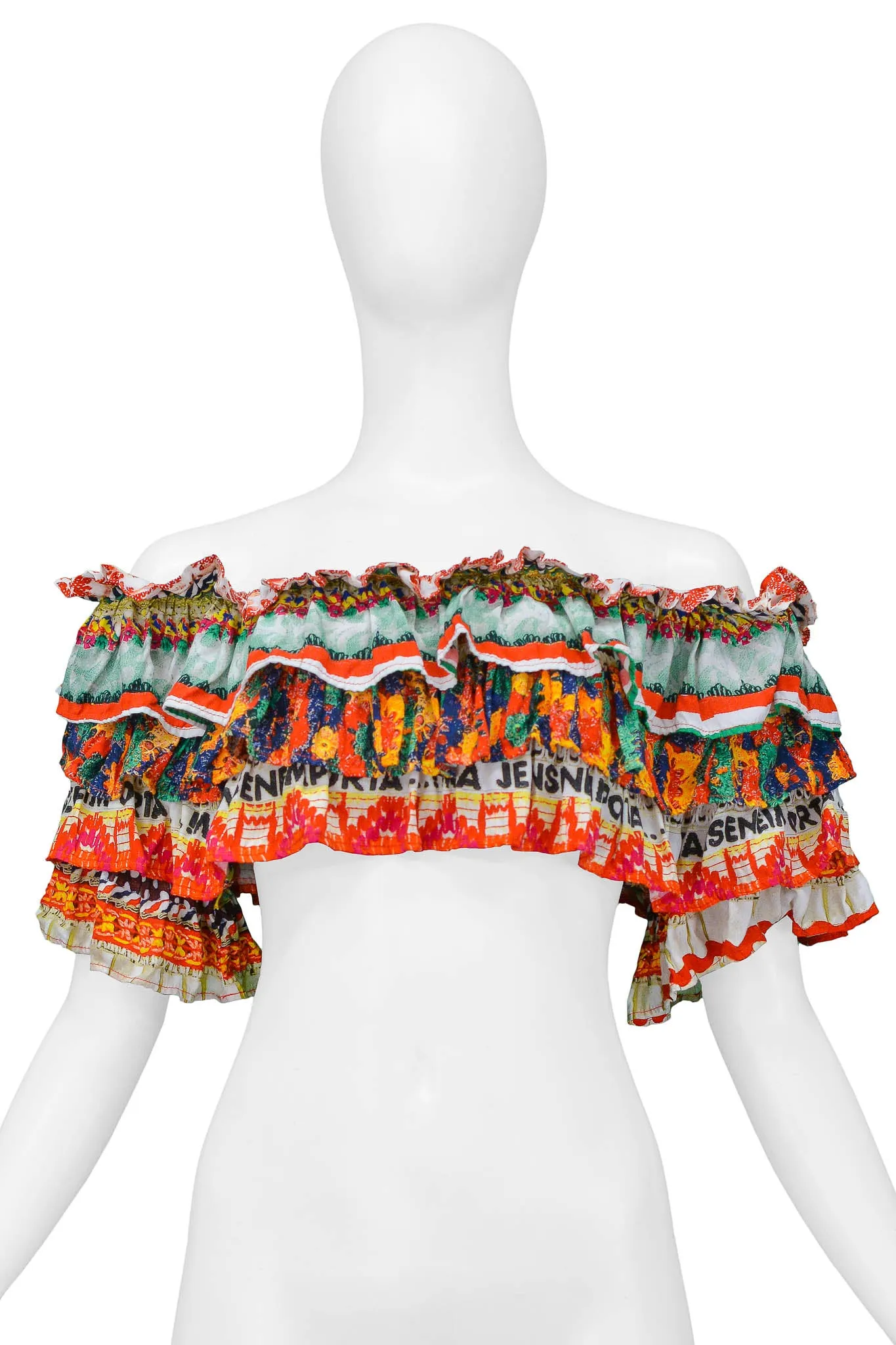 MOSCHINO RUFFLE CROP TOP